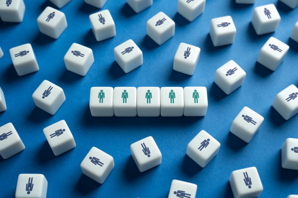 Recruitment of a team of candidates. Self-organization in a group.